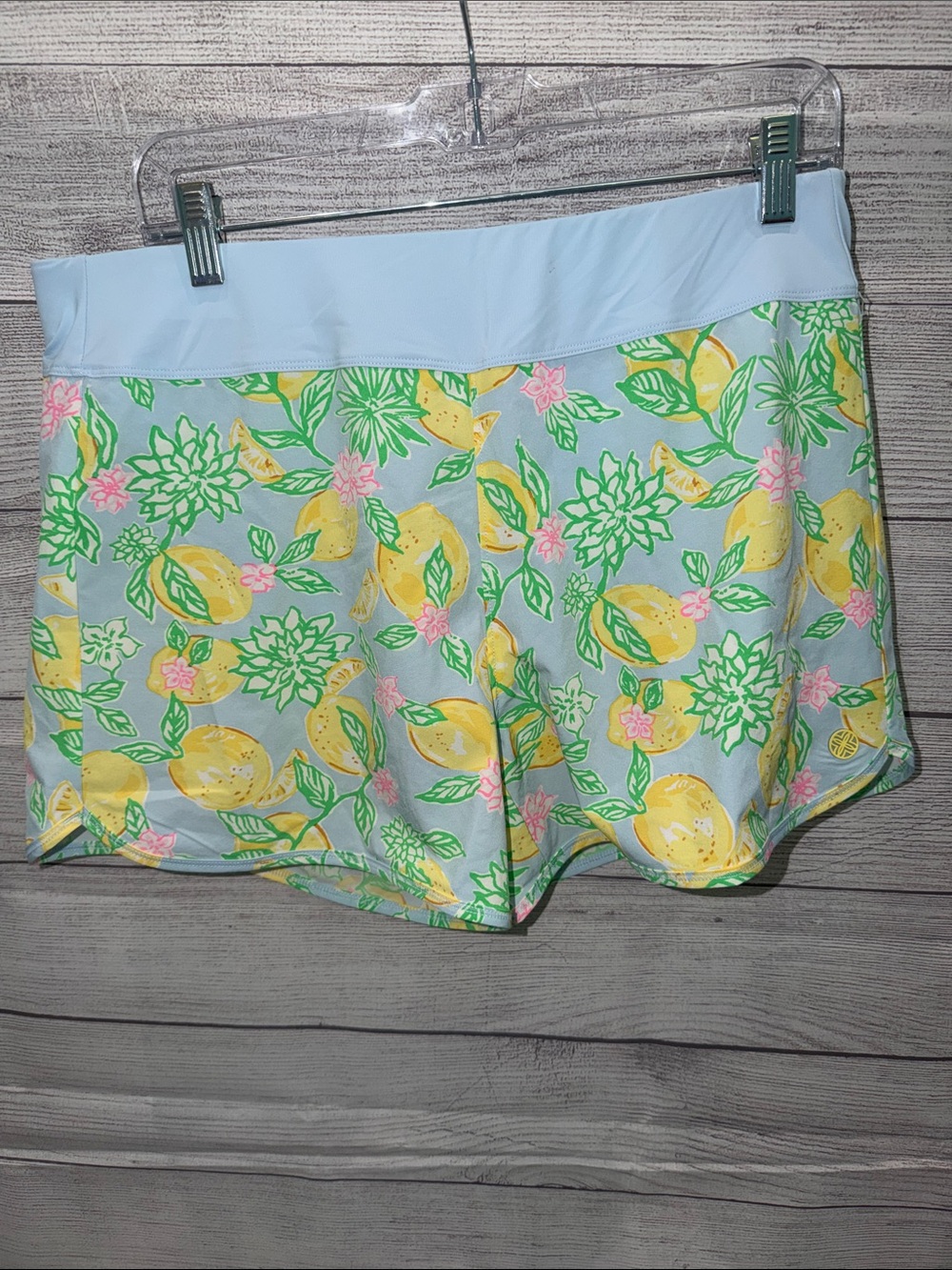 Lilly Pulitzer Light Blue Lemon Floral Athletic Shorts🍋🍋🤍💛🤩 So CUTE!!!